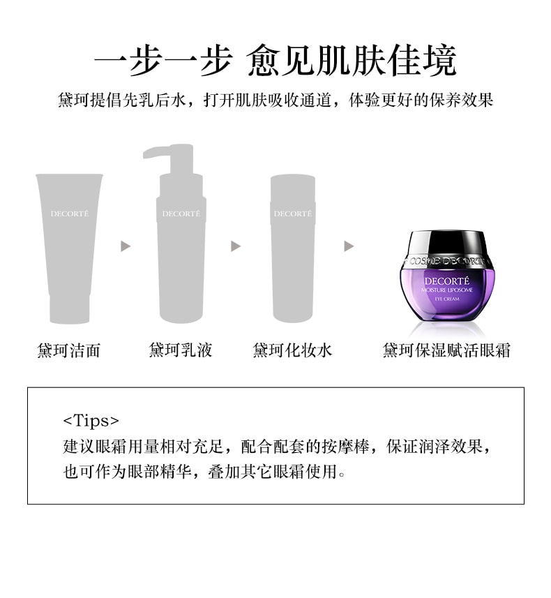 日本COSME DECORTE黛珂 保湿赋活精华眼霜 15ml 小紫瓶眼霜淡化眼部细纹 日本专柜版
