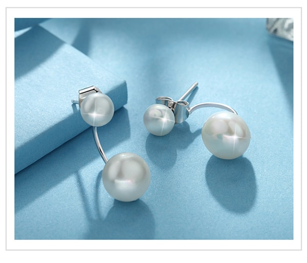 Natural Freshwater Pearl Stud Earrings for Women Girls Elegant Earrings 1 Pair