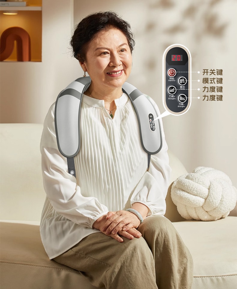 【中国直邮】 康佳 颈椎按摩器家用护颈仪脖子肩颈揉捏斜方肌按摩仪   灰色 全配款