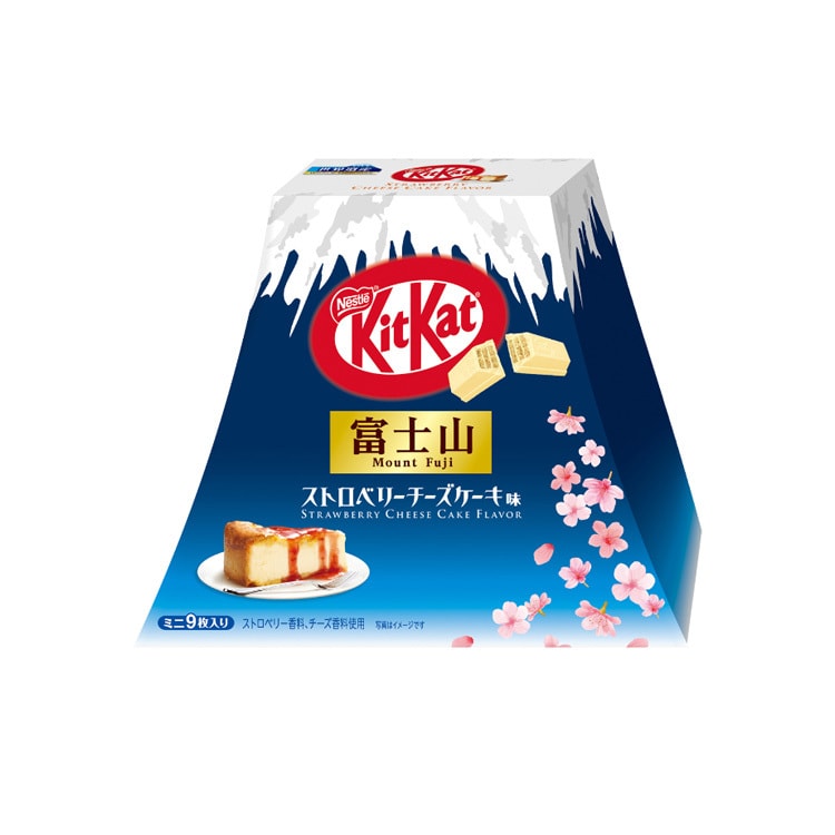 【日本直邮】日本NESTLE雀巢 KIT KAT 日本本土限定 富士山限定 富士山型 草莓芝士蛋糕口味 白巧克力威化 9枚装