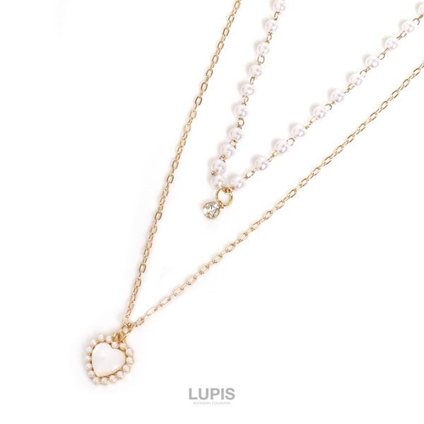 【日本直邮】LUPIS 公主风珍珠链心形项链