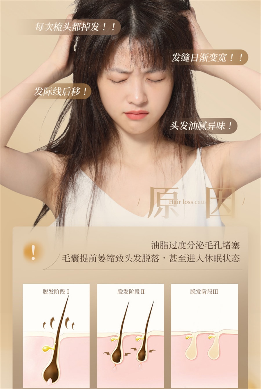 【中国直邮】韩方五谷 生姜防脱育发洗发水防脱固育发正品控油蓬松非生增发密男女露 500ml