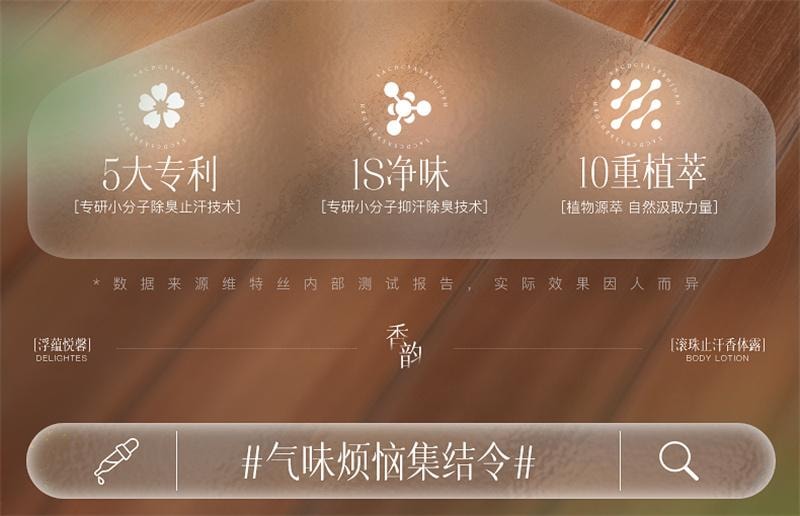 【中國直郵】 維特絲 止汗露女腋下淨味乾爽持久留香滾珠香體露走珠止汗男女士 1瓶