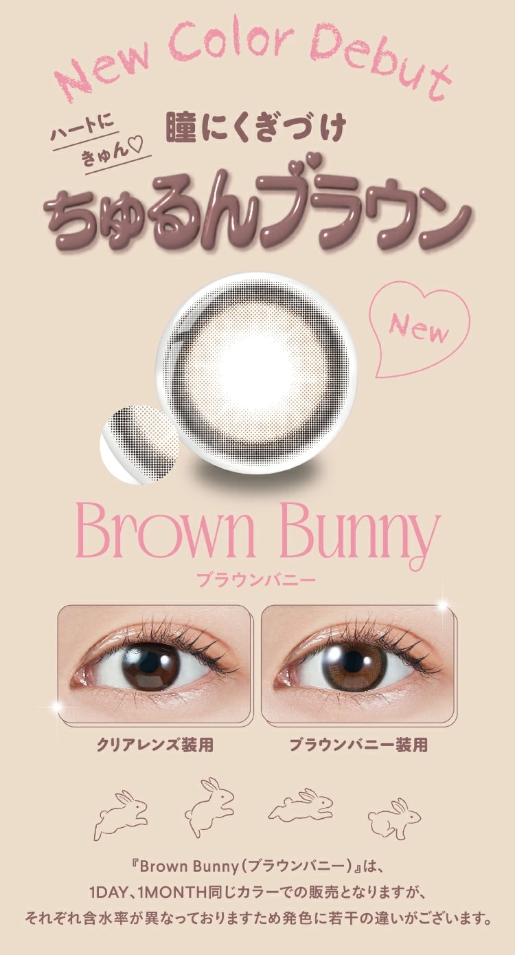 【日本直邮】日本 MOLAK 月抛美瞳 2枚 Brown Bunny 兔兔棕(棕色系)  着色直径13.6mm 预定3-5天日本直发 度数0
