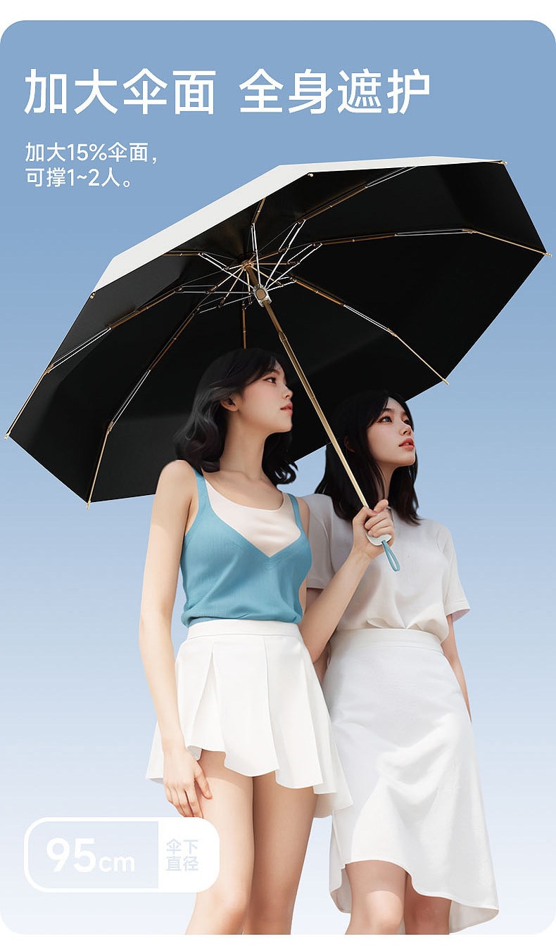 【中国直邮】ZUODU左都  小方糖晴雨伞防晒防紫外线遮阳两用五折太阳伞  活力橙
