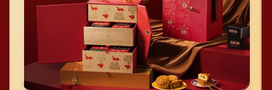 【叠加折扣后仅$119】稻香村 琉光熠月 混合12口味月饼礼盒 共18枚 1425g【广式月饼+苏式月饼+台式月饼】
