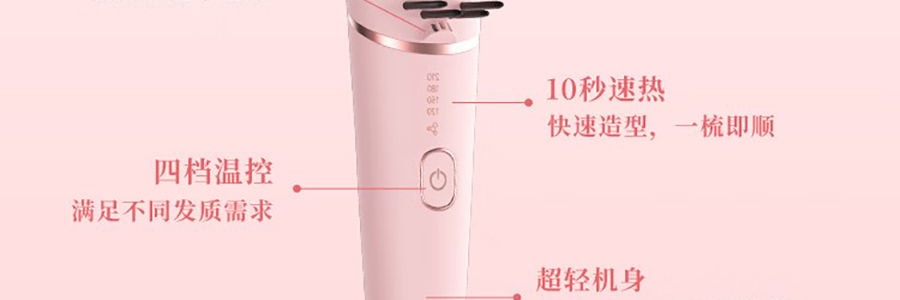 TSUYAGLA崔娅 负离子直发梳 不伤发家用拉卷直两用电梳子 神器卷发梳卷发棒 QS118 粉色第二代 宽电压