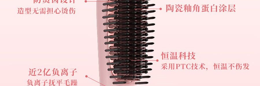 TSUYAGLA崔娅 负离子直发梳 不伤发家用拉卷直两用电梳子 神器卷发梳卷发棒 QS118 粉色第二代 宽电压