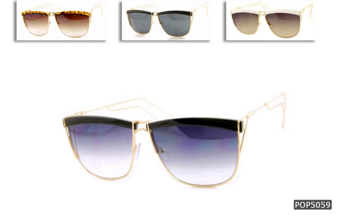 RETRO POP 时尚太阳镜 5059 金色&豹纹镜框/棕色镜片