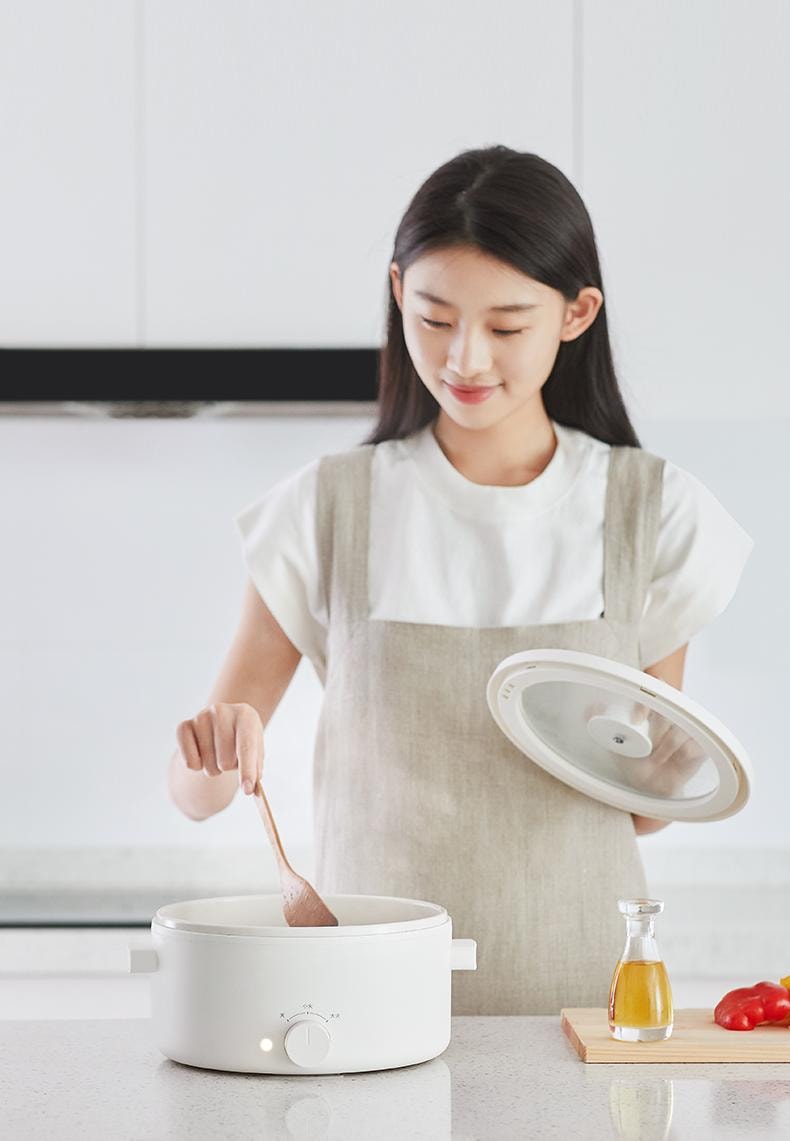 OLAYKS OLAYKS 2L 電気鍋 蒸し器付き 多機能鍋 ノンスティック鍋
