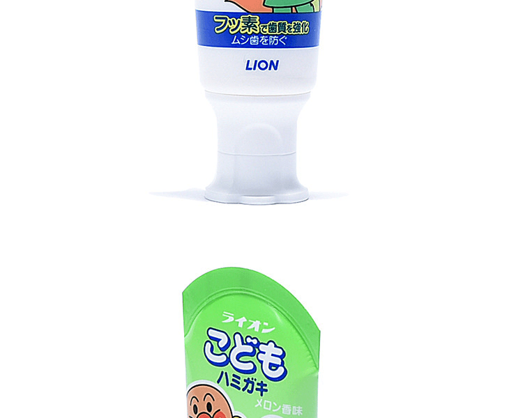 LION 獅王||可吞嚥型兒童牙膏 (麵包超人)||蜜瓜味 40g