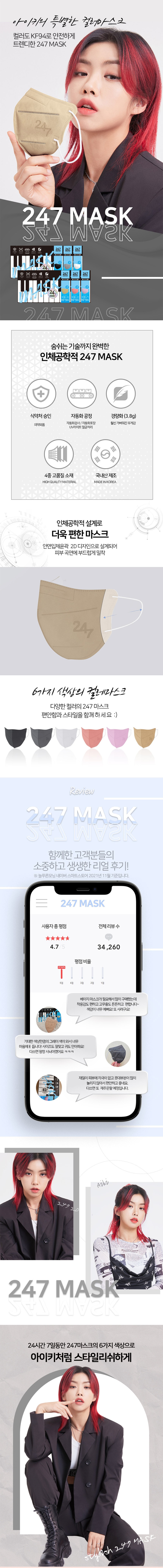 韩国【韩国总统也带的爆款口罩】 MaskLab 最新款247型 更轻更服帖  KF94独立包装口罩 珊瑚粉 10片