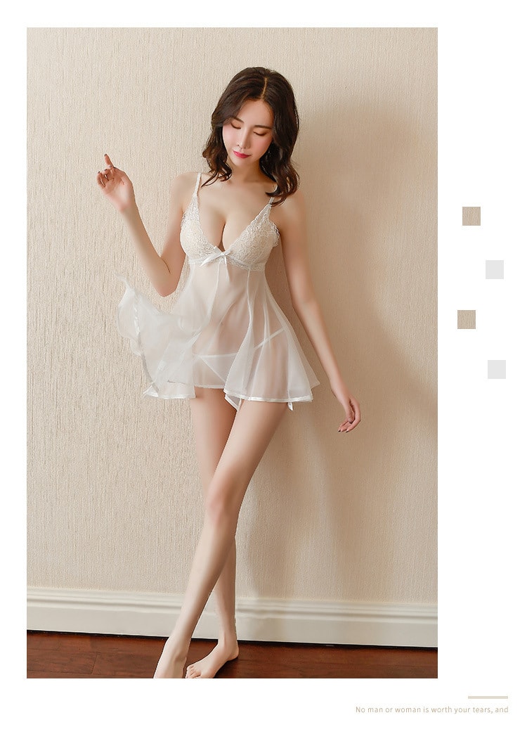 【中國直郵】瑰若 情趣內衣性感可愛睡裙制服套裝 白色 均碼