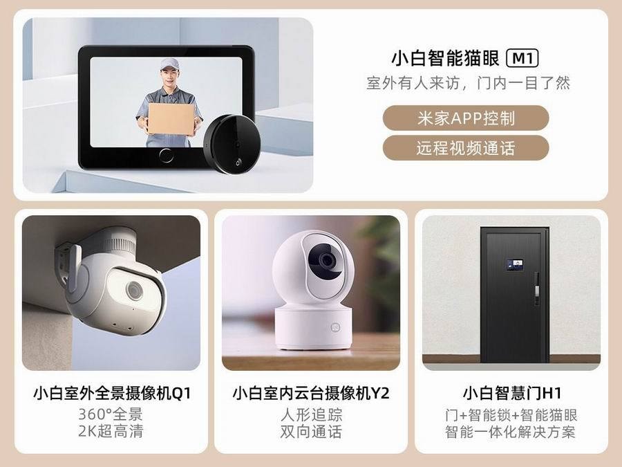 【中國直郵】小米有品 小白智慧攝影機 雲台版 Y2