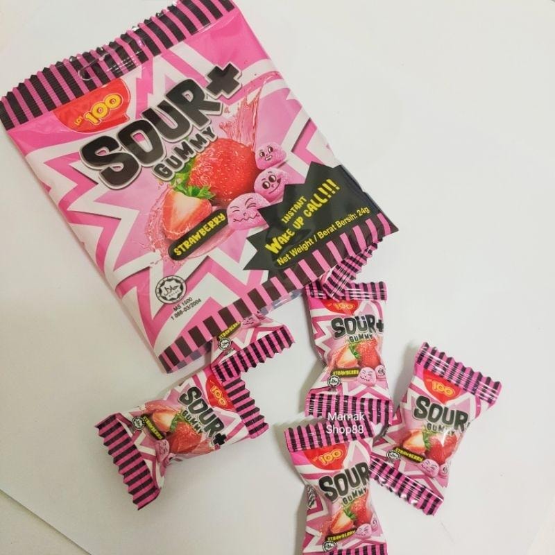 马来西亚 一百份 草莓酸味软糖 新旧包装随机发货 24g