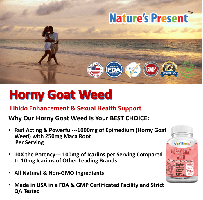 Highest Potency Horny Goat Weed Supplement With MACA Root 60 Capsules