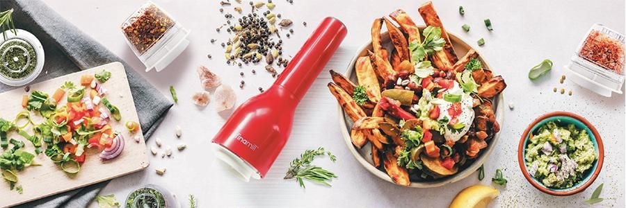 FINAMILL 快卡式全自动香料研磨器 胡椒花椒海盐研磨器 姜妍同款白色 两个料仓可替换