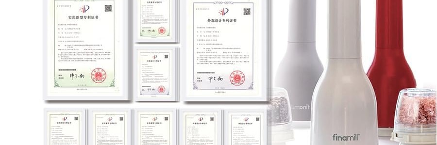 FINAMILL 快卡式全自动香料研磨器 胡椒花椒海盐研磨器 姜妍同款白色 两个料仓可替换