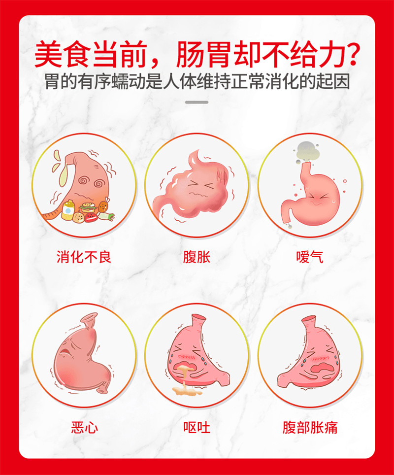 美国 吗丁啉 多潘立酮片 42片/盒 (大规格)消化不良胃药胃胀气不消化腹胀胃痛健胃消食 