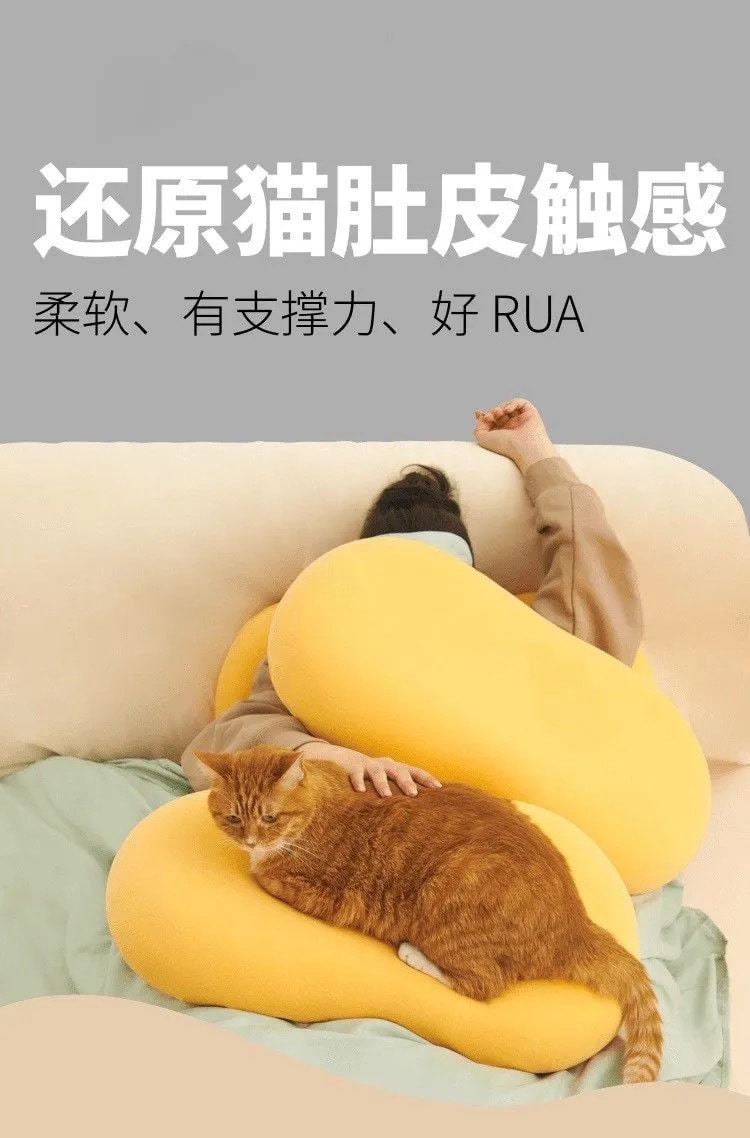 「爆款」猫肚皮枕头 猫枕 睡觉助眠 专用护颈椎枕 区侧睡慢回弹记忆棉  记忆枕头