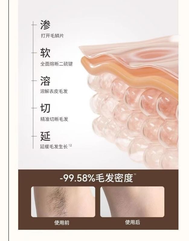 【中國直郵】水之蔻 果香去私處腋毛腿毛神器除毛膏 50ml