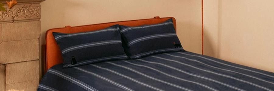 THEBEAST野兽派 都市野兽 黑豹全棉磨毛色织床品四件五尺230*200cm 床笠款, Full size, 米色条纹