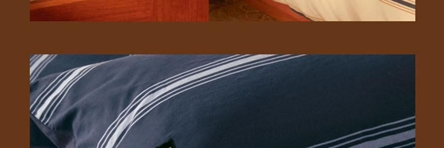 THEBEAST野兽派 都市野兽 黑豹全棉磨毛色织床品四件五尺230*200cm 床笠款, Full size, 米色条纹