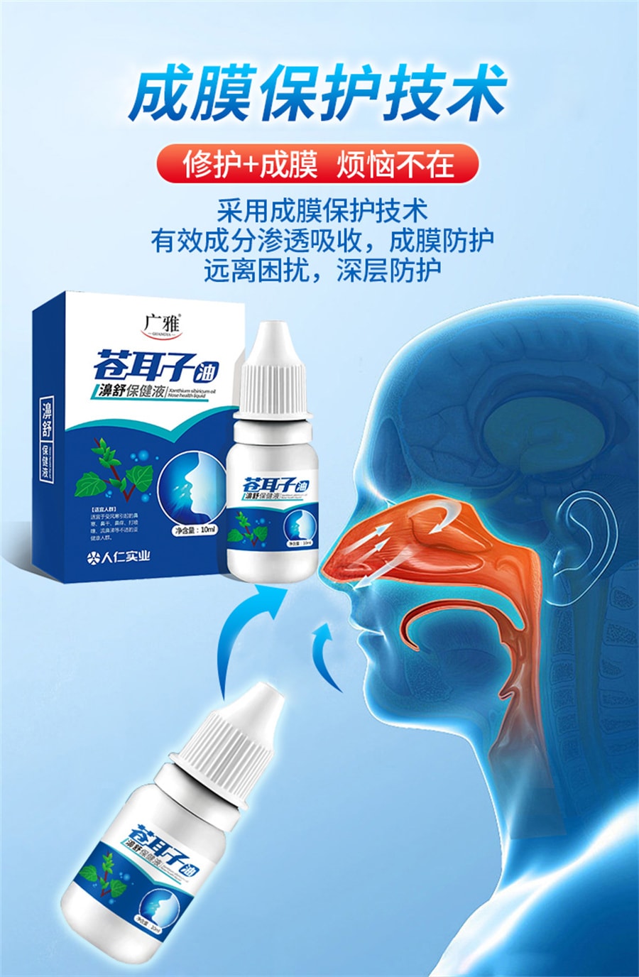 廣雅 美國 蒼耳子油瀨舒保健液 滴鼻液 鼻敏感 鼻塞 鼻癢 不通氣 打噴嚏 外用舒緩液 10ml/瓶 鼻炎