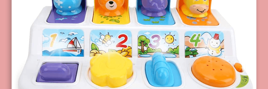 BeebeeRun 兒童玩具 四鍵動物琴 白色 3歲以上適用