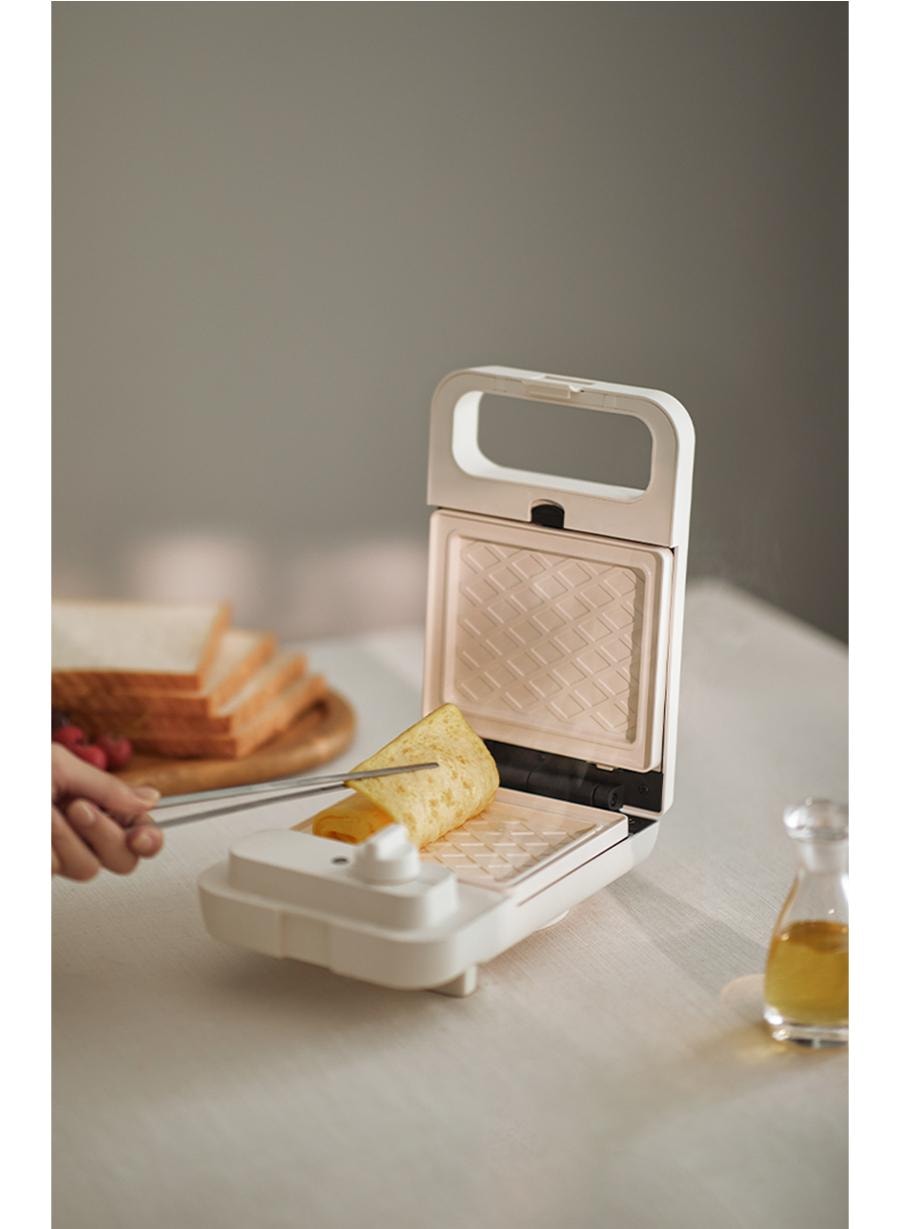 OLAYKS 宿舍/宿舍神器 早餐机华夫饼机 | 家用华夫饼三明治机 2 合 1 烤架带可拆卸不粘 多功能烤吐司全自动烤面包