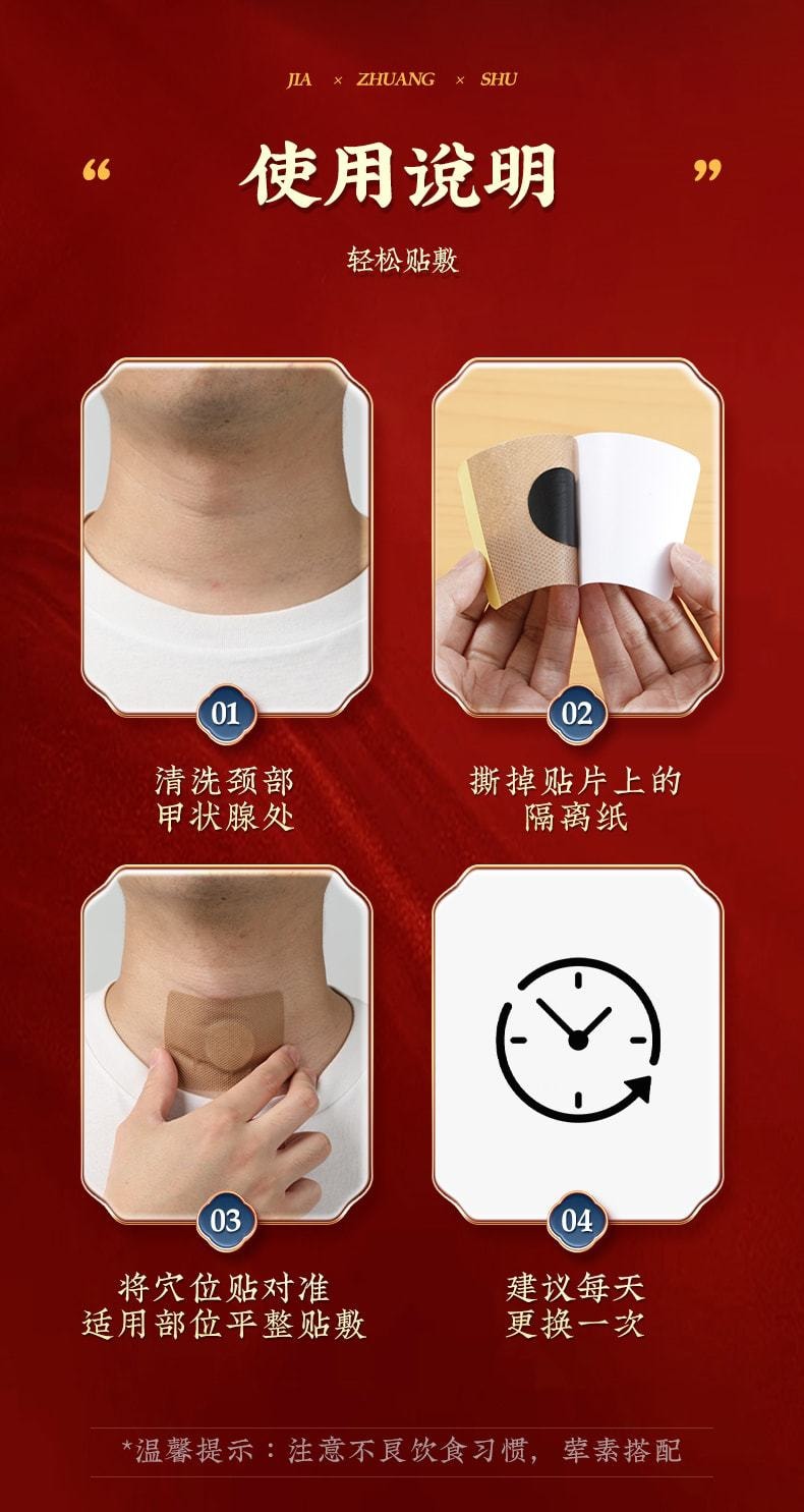 【中国直邮】 北京同仁堂 甲状腺结节消散结贴 消除用肿大脖子粗冷敷凝胶消散 10贴/盒