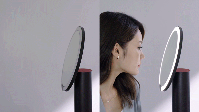 【年中特惠】中國直郵AMIRO覓食化妝鏡led感應日光鏡美妝鏡O2系列黑帶10倍放大鏡