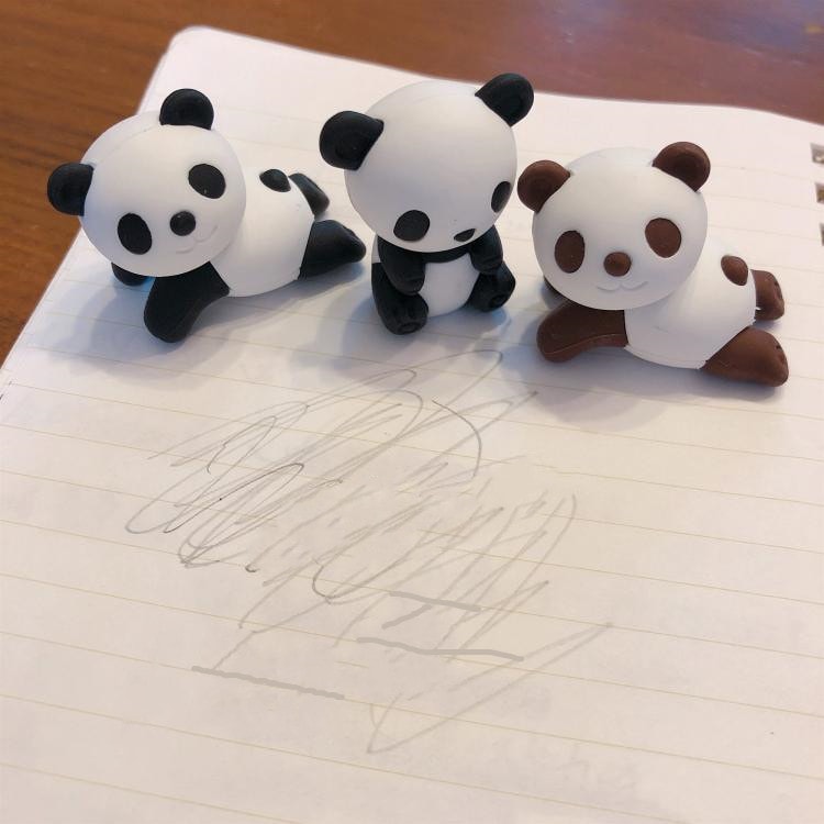 【日本直郵】DAISO大創 有趣的橡皮擦 可愛熊貓橡皮擦 1包