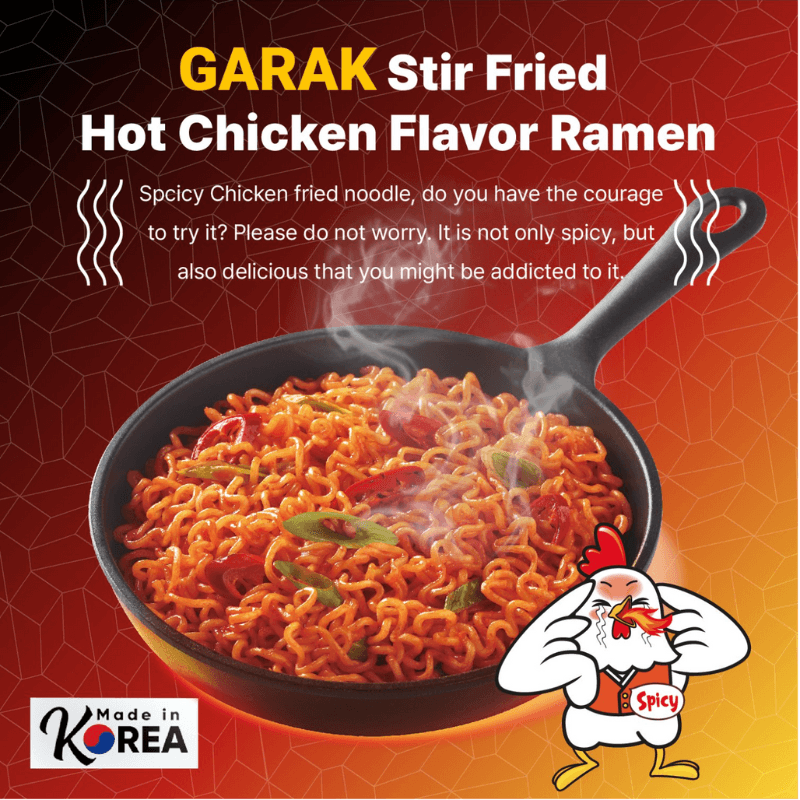 韓國 GARAK 辣雞炒麵 - 辣味泡麵 4.59盎司 x 5