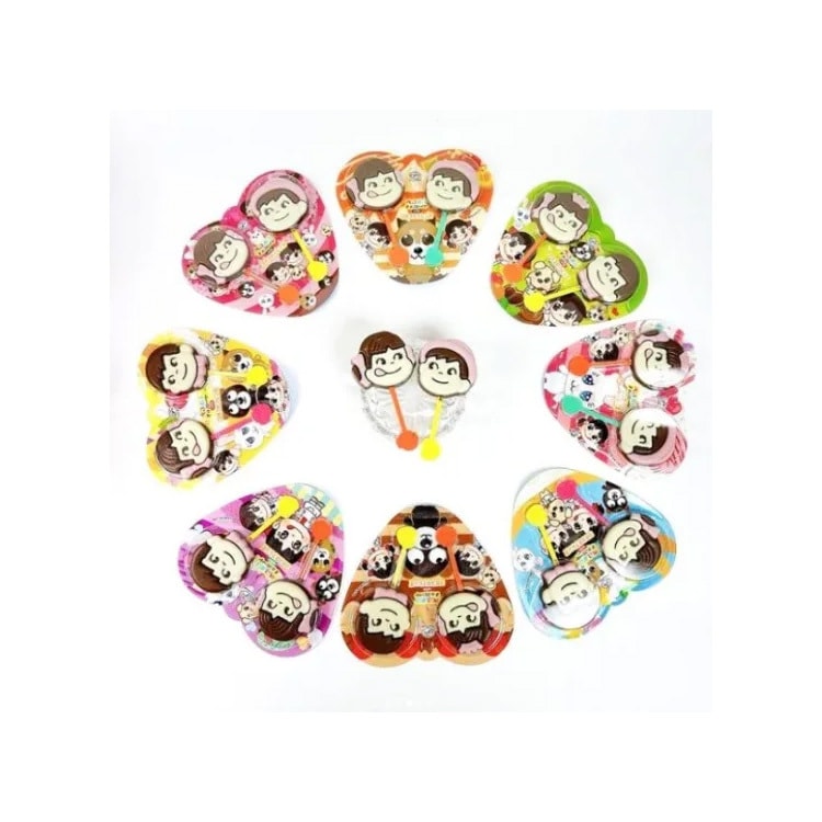 【日本直郵】FUJIYA不二家 雙棒牛奶巧克力棒棒糖12g*2支 多色隨機發