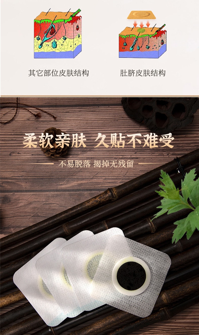 【中国直邮】广药白云山 艾草通便贴 缓解肠胃不适 腹胀肚脐贴 排便润肠便秘贴 外用 12贴/盒