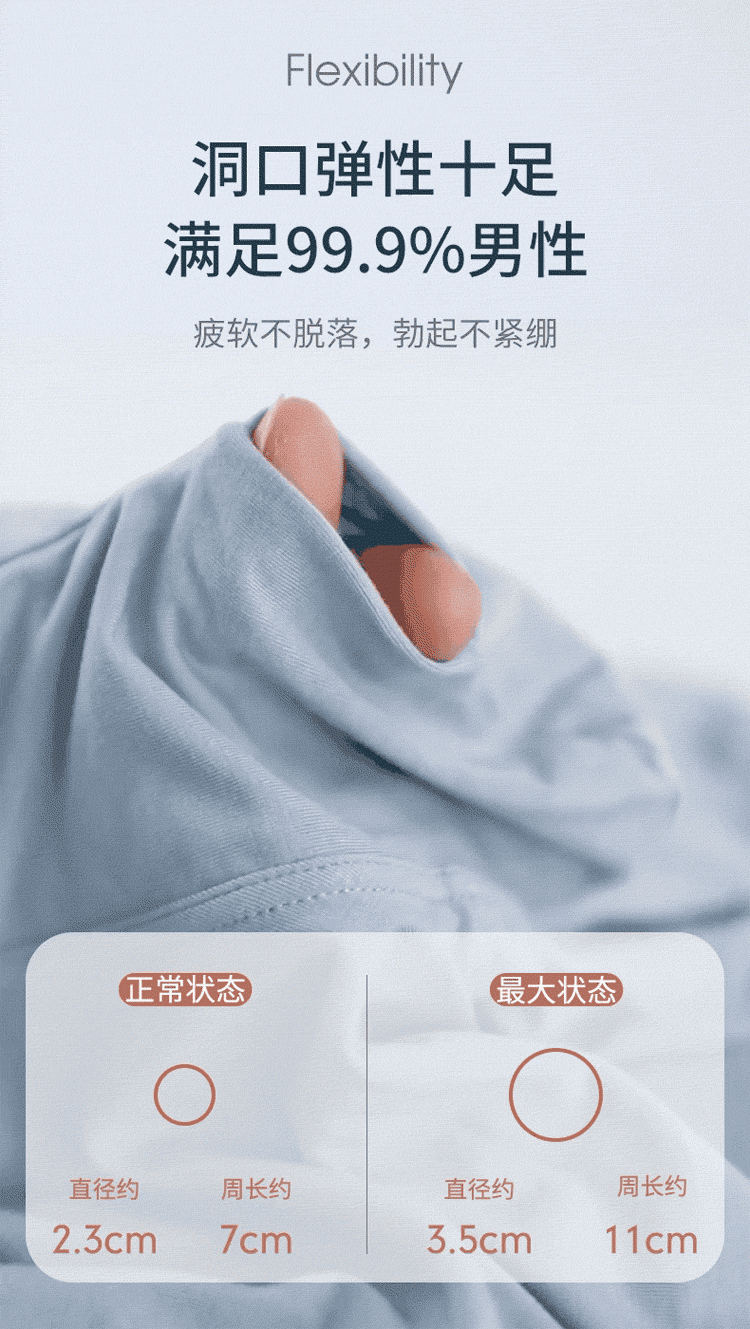 中國直郵 夜櫻 薄款冰絲四角褲頭 皓藍 摩擦增加版 L 1條
