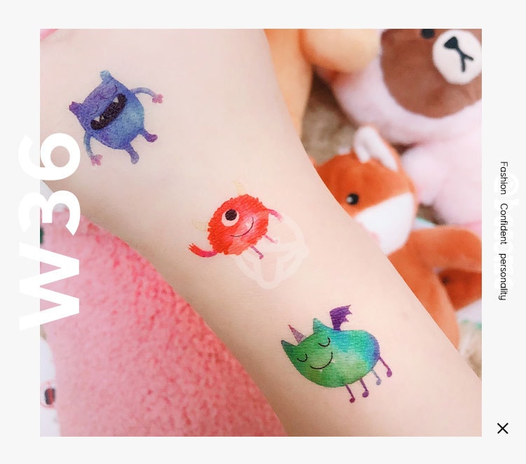 Original Tattoo Stickers Little monster Three Piece
