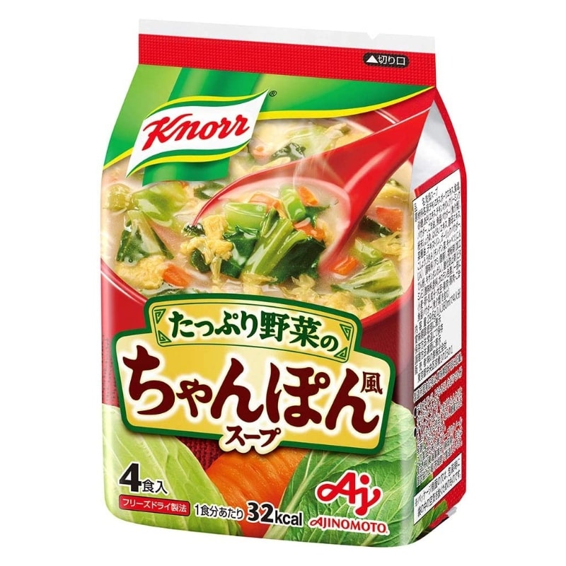【日本直邮】日本味之素 AJINOMOTO KONRR 营养早餐 速食汤 方便汤 多种蔬菜汤 4包装