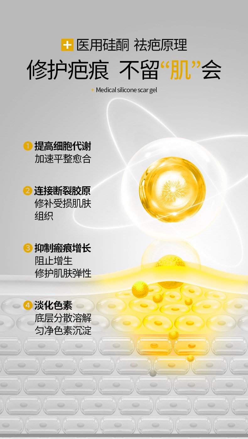 【中国直邮】葵花药业 医用硅酮疤痕凝胶 祛疤膏 烫伤 烧伤 术后创伤 疤痕修复凝胶 疤痕 20克/支