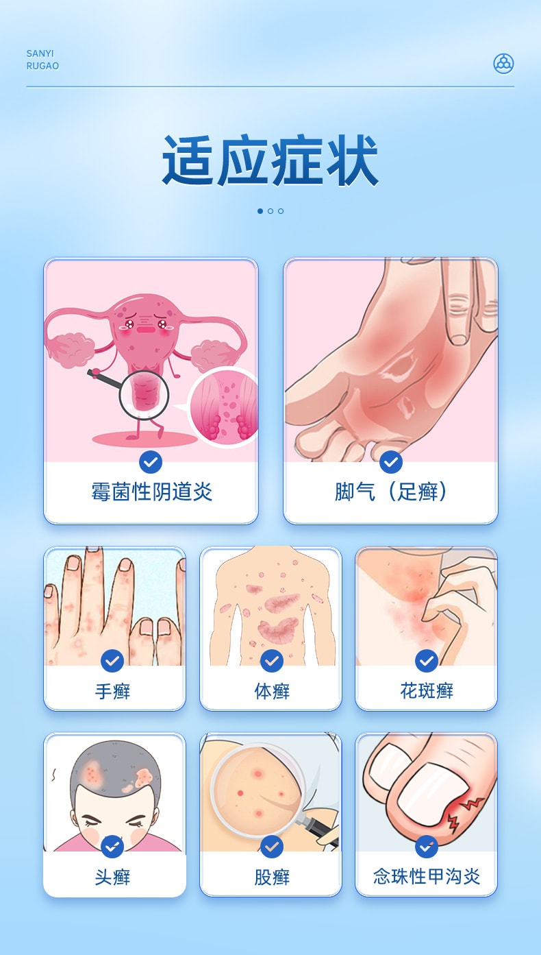 【中国直邮】 三益 克霉唑乳膏 正品妇科外阴瘙痒专用止痒阴道炎用药霉菌私处抑菌 30g/盒