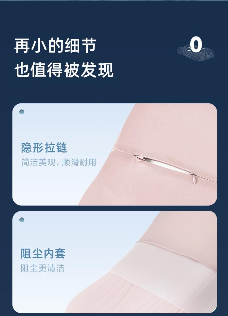 【中国直邮】罗莱家纺 零压深睡枕护颈椎辅助睡眠A类枕芯礼盒装 粉色 枕高可调节9-10cm