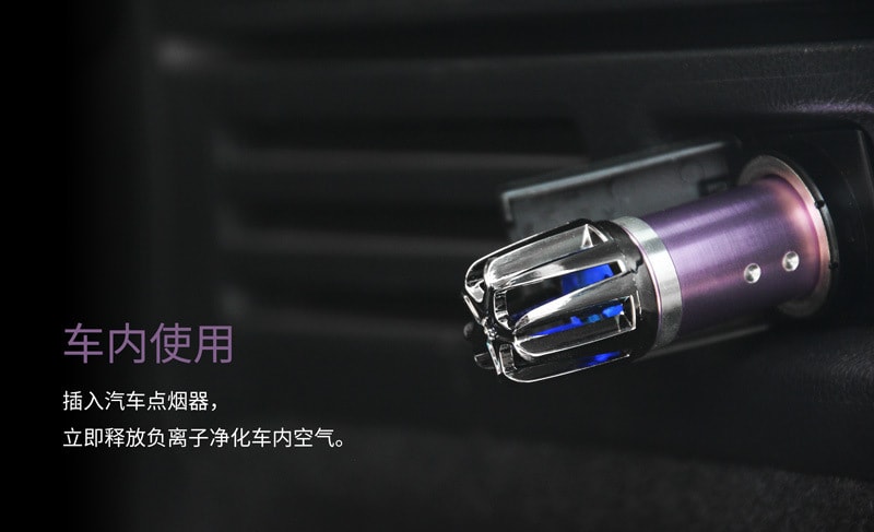 【中國直郵】IONKINI PM2.5車用淨化器迷你電器 紫色款