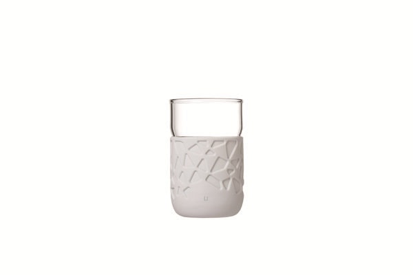 JORDAN&JUDY BOUNTY硼硅酸盐玻璃杯带硅胶套 - 4件套 - 浅灰色 - 小8.5盎司