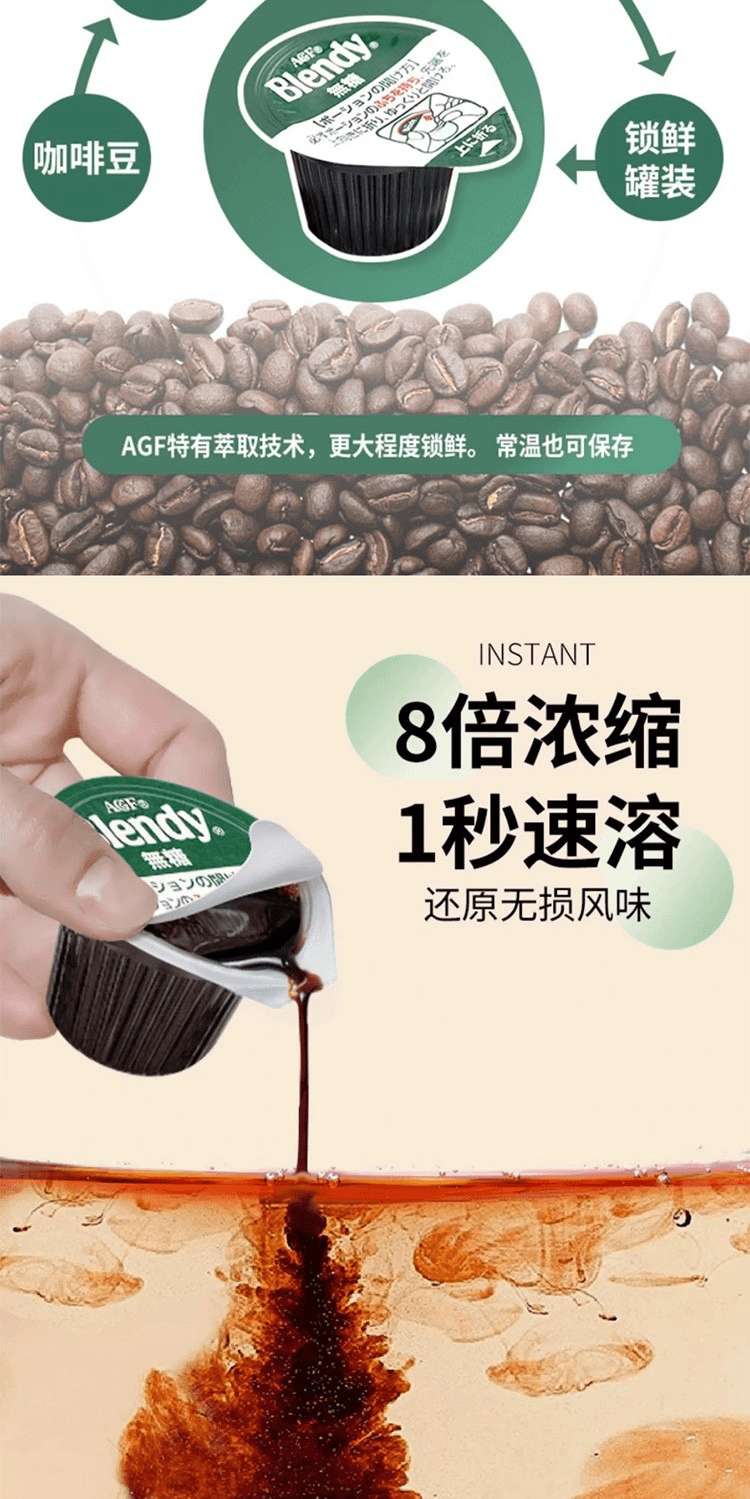 【日本直郵】AGF Blendy 濃縮咖啡膠囊 6枚 無糖