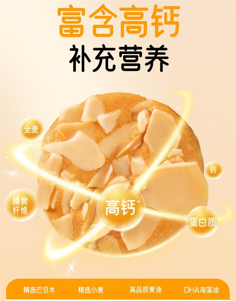 【中國直郵】 孕小飽 巴旦木仁堅果薄脆片孕婦零食小吃營養孕期DHA藻油解餓餅乾 1盒裝