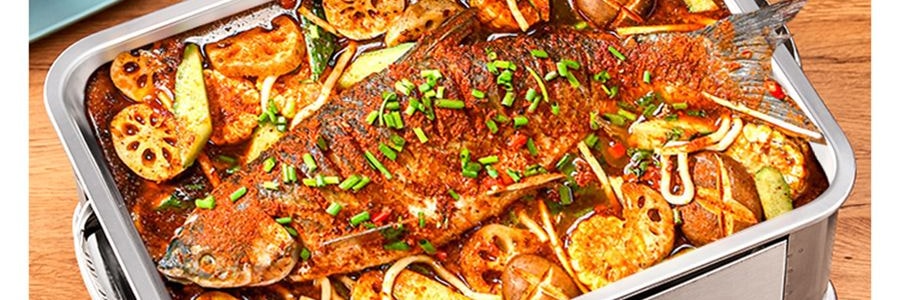 尚烤佳 烤魚爐烤肉爐 長方形不鏽鋼烤魚盤 37.5*28*12.5cm