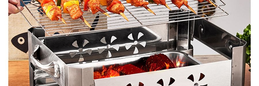 尚烤佳 烤魚爐烤肉爐 長方形不鏽鋼烤魚盤 37.5*28*12.5cm