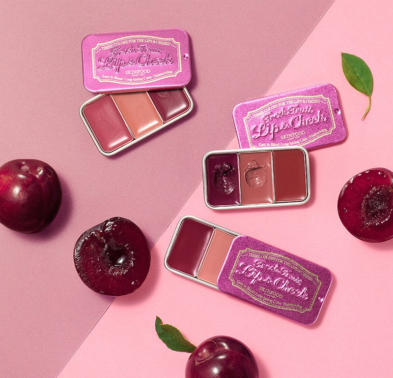 SKINFOOD Fresh Fruit Lip & Cheek Trio Plum Mellow #07 (Prune)