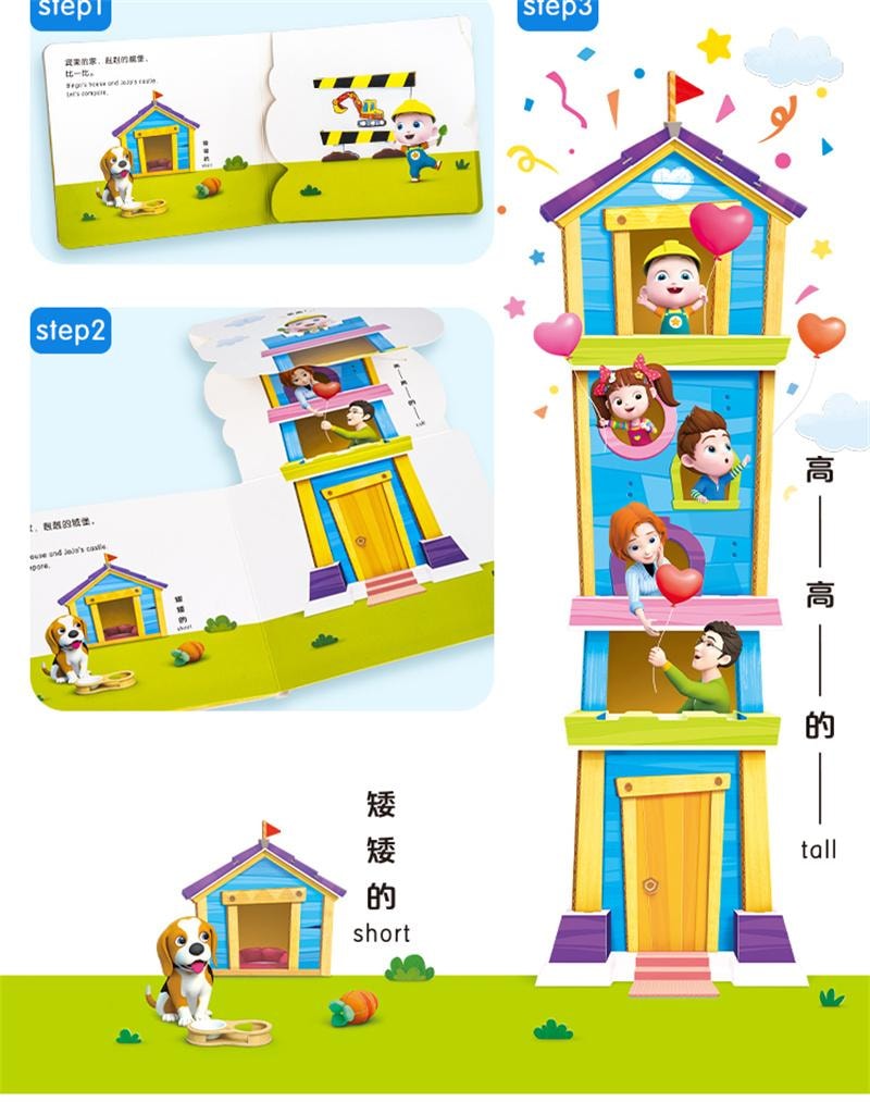 【中国直邮】 宝宝巴士 点读绘本启蒙篇2-3岁儿童婴幼儿益智早教学习认知3d立体互动中英双语翻翻书 启蒙篇4册